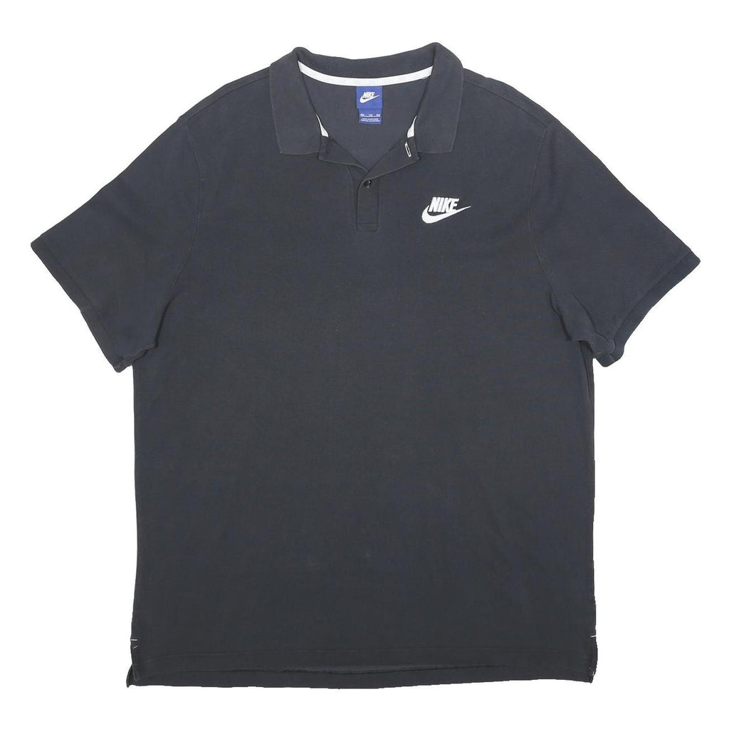 NIKE Mens Black Polo Shirt 2XL Cotton Blend Short Sleeve Plain Classic