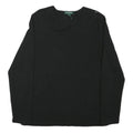 LAUREN RALPH LAUREN Womens Black Cotton Blend Long Sleeve Crew Neck Classic
