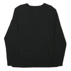 LAUREN RALPH LAUREN Womens Black Cotton Blend Long Sleeve Crew Neck Classic