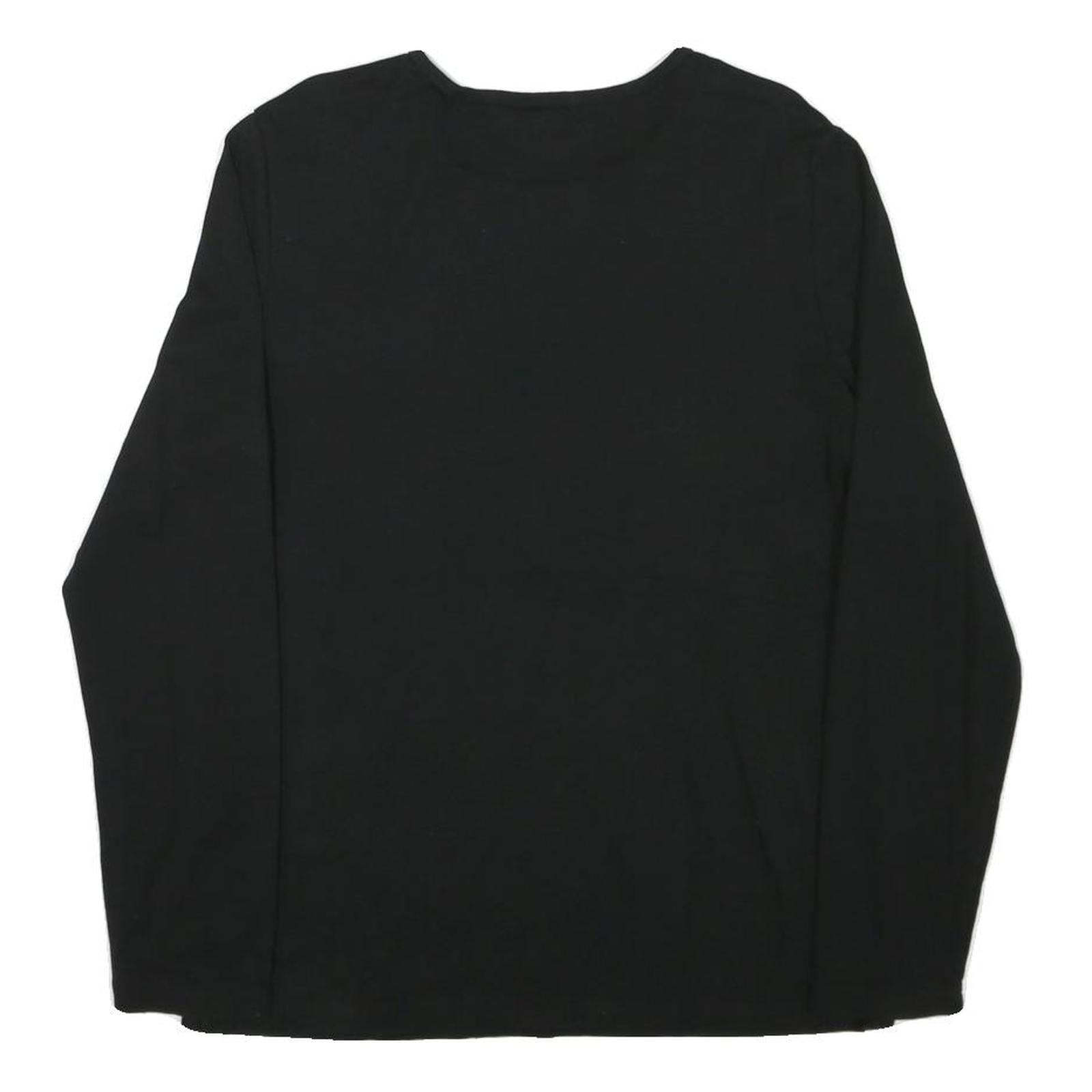 LAUREN RALPH LAUREN Womens Black Cotton Blend Long Sleeve Crew Neck Classic