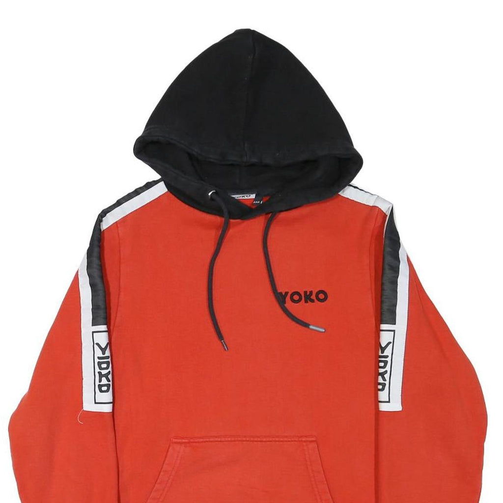 YOKO Mens Red & Black Pullover Hoodie XXS Cotton Blend Casual Streetwear