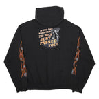 K&S Womens Black Motorcycle Print Full Zip Hoodie XL Flame Sleeve Graphic