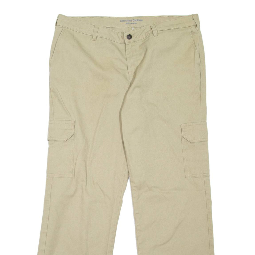 DICKIES Cargo Workwear Womens Trousers Beige Relaxed Straight W36 L30