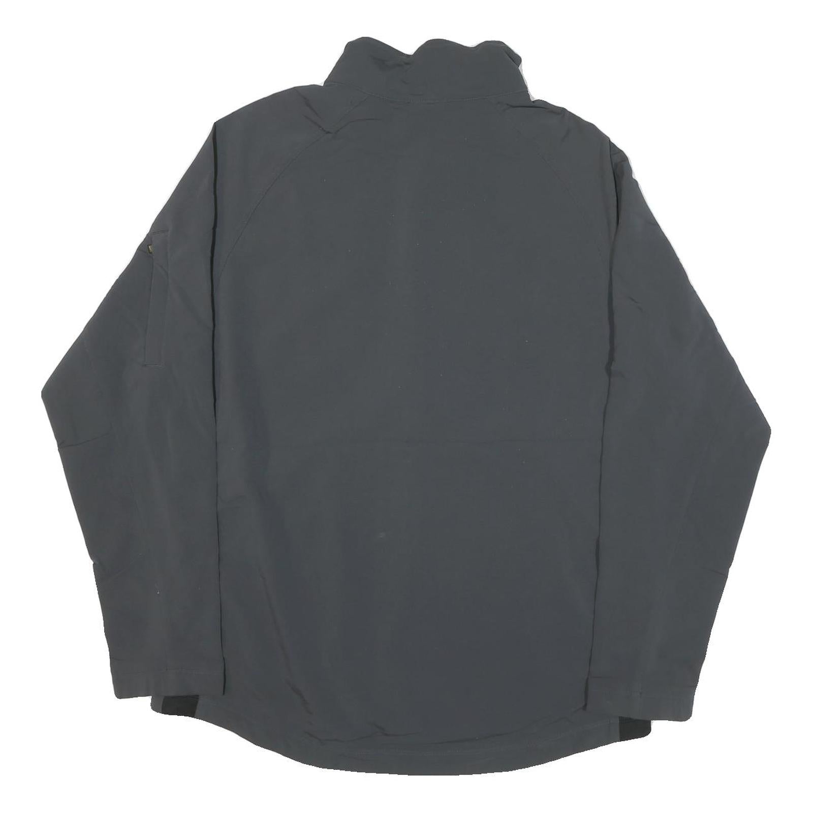 NIKE Mens Grey Jacket L Polyester Blend Zip Plain Lightweight Sportswear