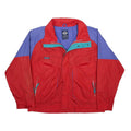 COLUMBIA Mens Red & Blue Outdoor Jacket L Synthetic Woven Plain Zip Lightweight