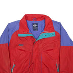 COLUMBIA Mens Red & Blue Outdoor Jacket L Synthetic Woven Plain Zip Lightweight
