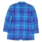 LIZ CLAIBORNE Womens Blue & Navy Checked Tailored Jacket M Polyester Blend