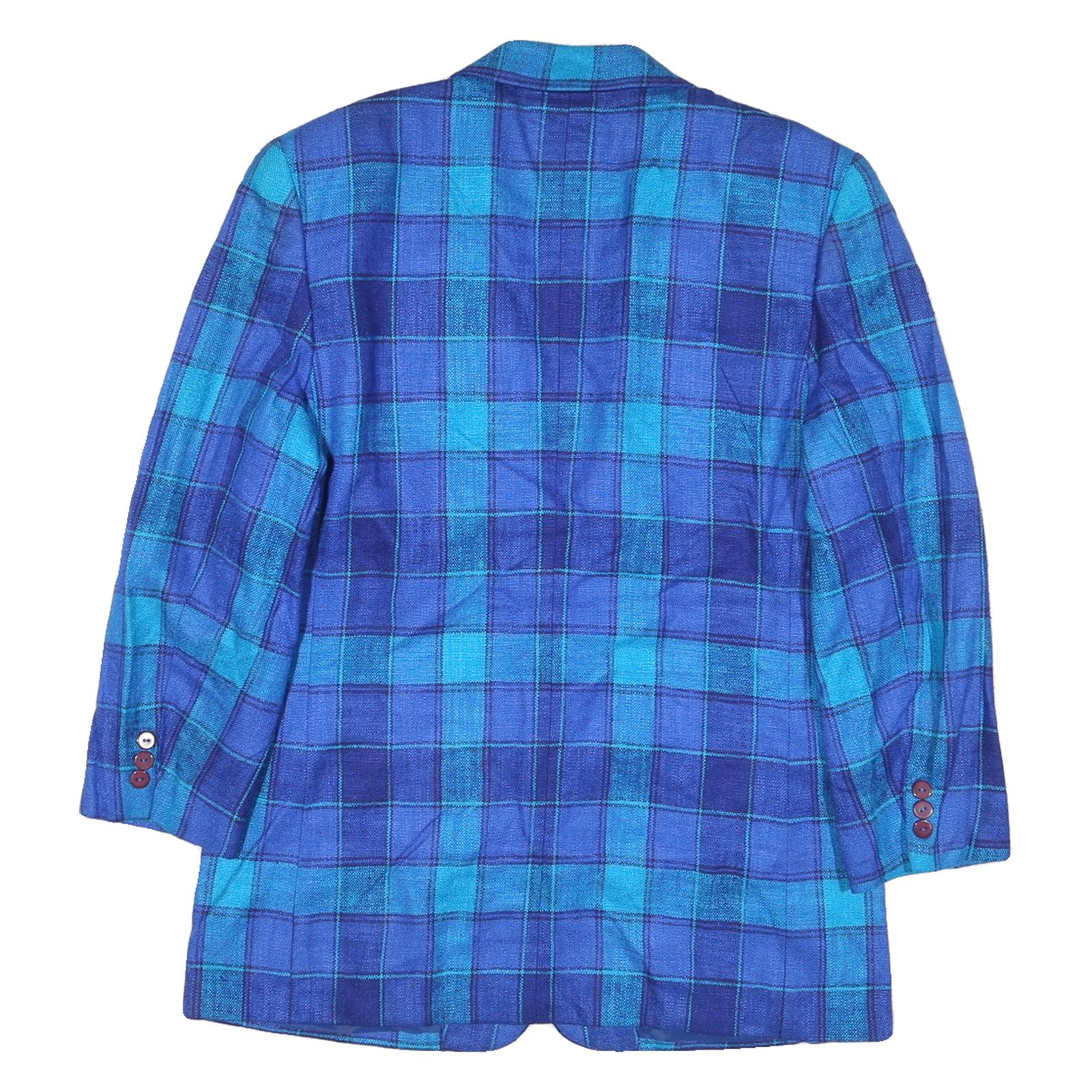 LIZ CLAIBORNE Womens Blue & Navy Checked Tailored Jacket M Polyester Blend