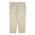 DICKIES Mens Regular Fit Beige Cotton Blend Trousers W42 L30 Workwear Zip