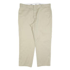 DICKIES Mens Regular Fit Beige Cotton Blend Trousers W42 L30 Workwear Zip