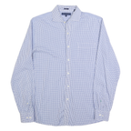 TOMMY HILFIGER Mens Blue Check Shirt S Slim Fit Cotton Blend Long Sleeve