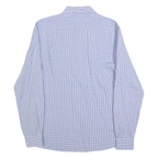 TOMMY HILFIGER Mens Blue Check Shirt S Slim Fit Cotton Blend Long Sleeve