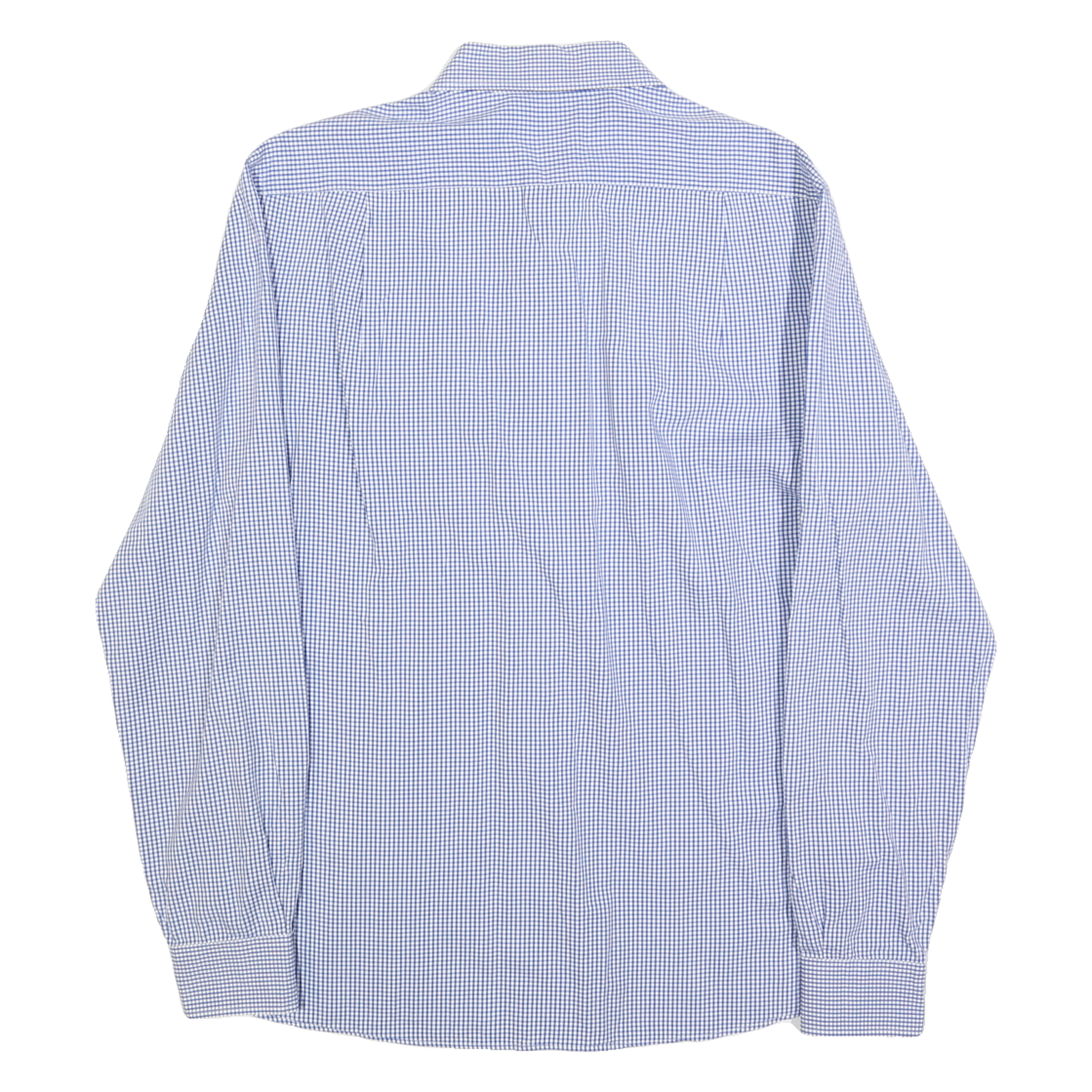TOMMY HILFIGER Mens Blue Check Shirt S Slim Fit Cotton Blend Long Sleeve