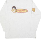 HARDWEAR Womens White Big Bang Squad Hoodie L Cartoon Graphic Cotton Blend