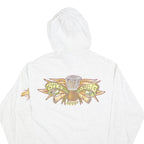 HARDWEAR Womens White Big Bang Squad Hoodie L Cartoon Graphic Cotton Blend