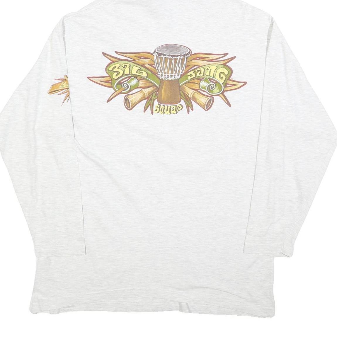 HARDWEAR Womens White Big Bang Squad Hoodie L Cartoon Graphic Cotton Blend