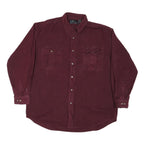 ROPER Mens Maroon Shirt XL Cotton Blend Casual Button Up Long Sleeve Western
