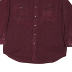 ROPER Mens Maroon Shirt XL Cotton Blend Casual Button Up Long Sleeve Western