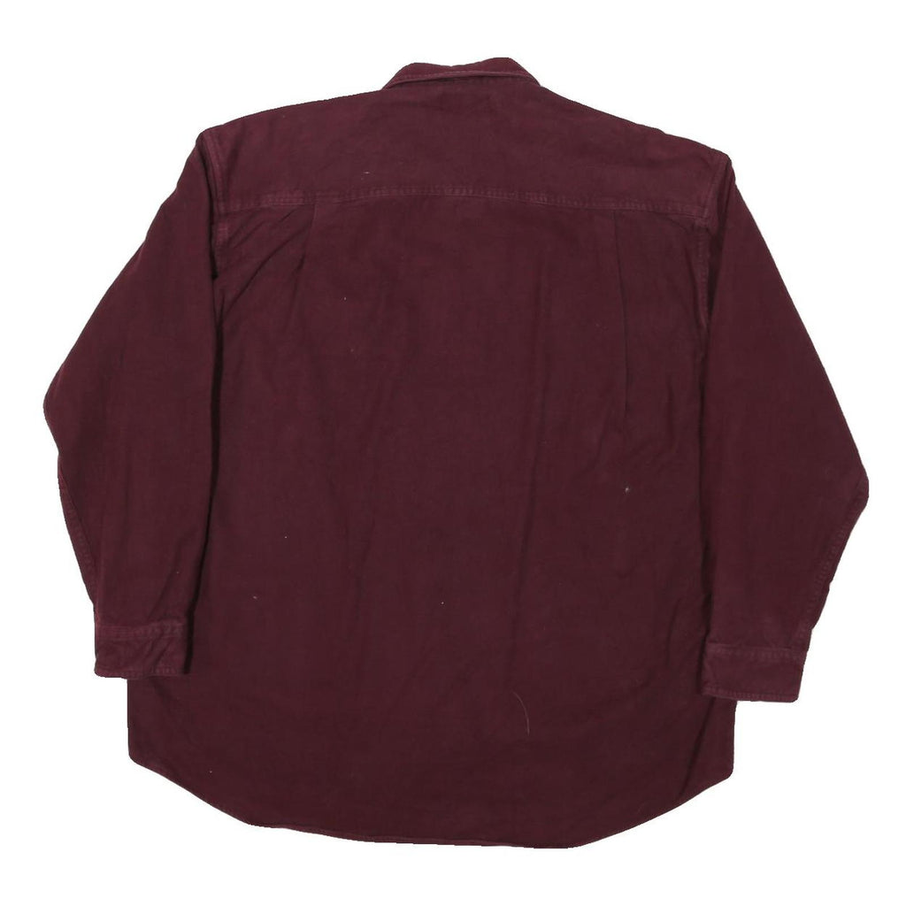 ROPER Mens Maroon Shirt XL Cotton Blend Casual Button Up Long Sleeve Western
