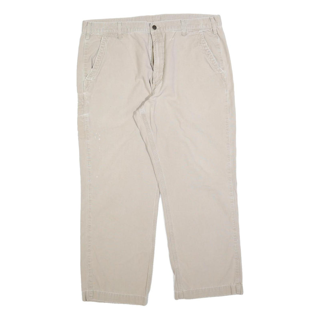 CARHARTT Mens Cotton Blend Beige Relaxed Straight Trousers W40 L28 Workwear