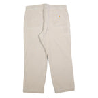 CARHARTT Mens Cotton Blend Beige Relaxed Straight Trousers W40 L28 Workwear