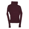 SWEATER PROJECT Womens Maroon Plain Roll Neck Basic Knit Jumper S Slim Fit Soft