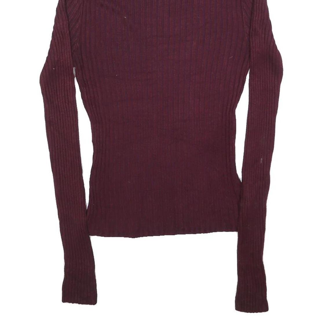 SWEATER PROJECT Womens Maroon Plain Roll Neck Basic Knit Jumper S Slim Fit Soft