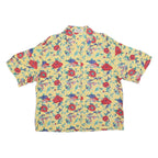 ROSEWOOD Womens Yellow Floral Printed Shirt Short Sleeve Collar L Floral Print