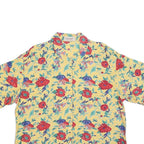 ROSEWOOD Womens Yellow Floral Printed Shirt Short Sleeve Collar L Floral Print
