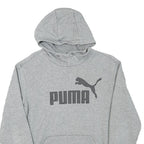 PUMA Mens Grey Pullover Hoodie S Cotton Blend Logo Print Casual