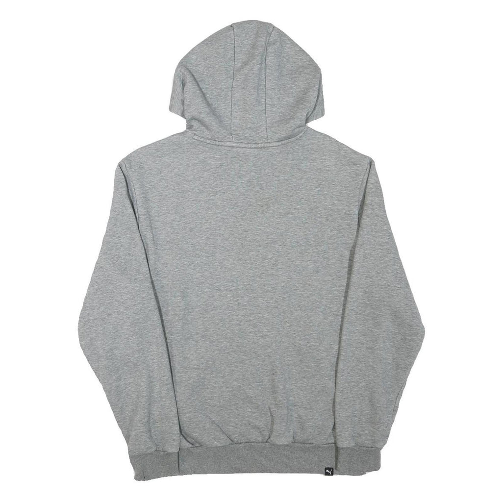 PUMA Mens Grey Pullover Hoodie S Cotton Blend Logo Print Casual