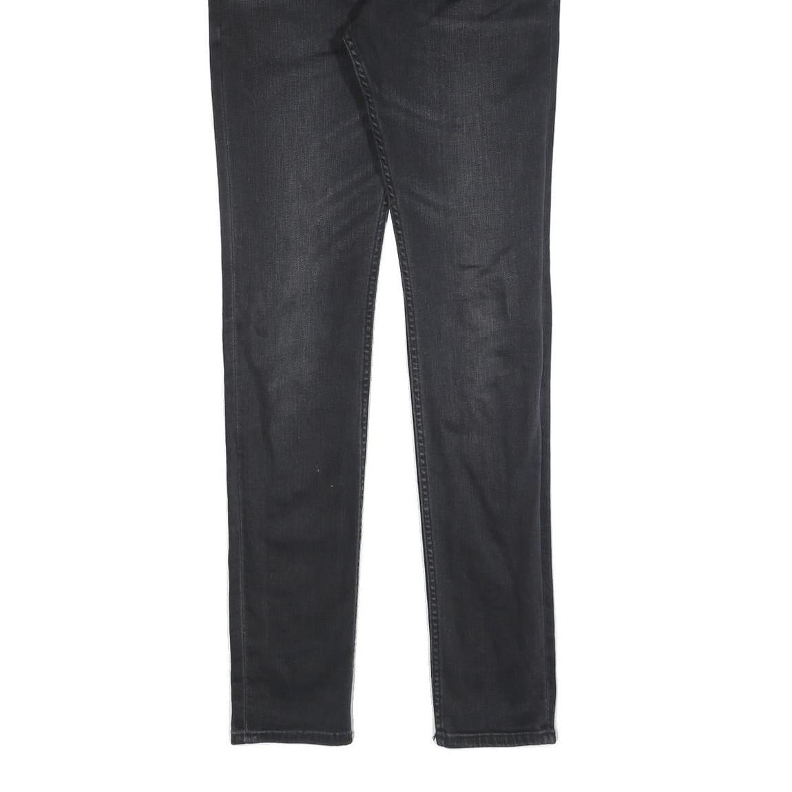 TOMMY HILFIGER Mens Black Slim Skinny Denim Jeans Cotton Blend W30 L34 Zip