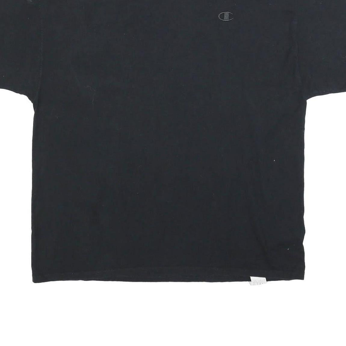 CHAMPION Mens Black The Show Must Go On Graphic V-Neck T-Shirt XL Short Sleeve