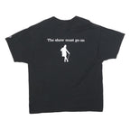 CHAMPION Mens Black The Show Must Go On Graphic V-Neck T-Shirt XL Short Sleeve