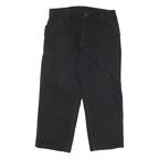 CARHARTT Mens Regular Black Cotton Blend Zip Regular Fit Trousers W40 L28