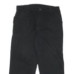 CARHARTT Mens Regular Black Cotton Blend Zip Regular Fit Trousers W40 L28