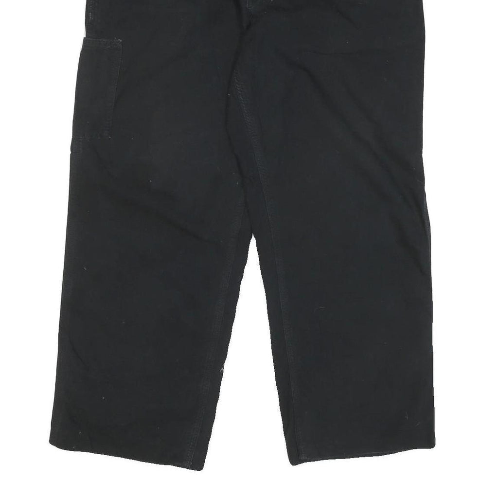 CARHARTT Mens Regular Black Cotton Blend Zip Regular Fit Trousers W40 L28