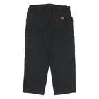 CARHARTT Mens Regular Black Cotton Blend Zip Regular Fit Trousers W40 L28