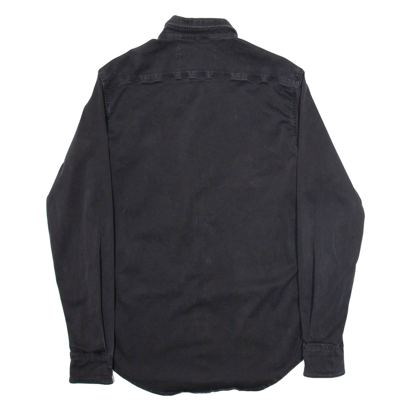 REPLAY Mens Plain Shirt Black Long Sleeve S