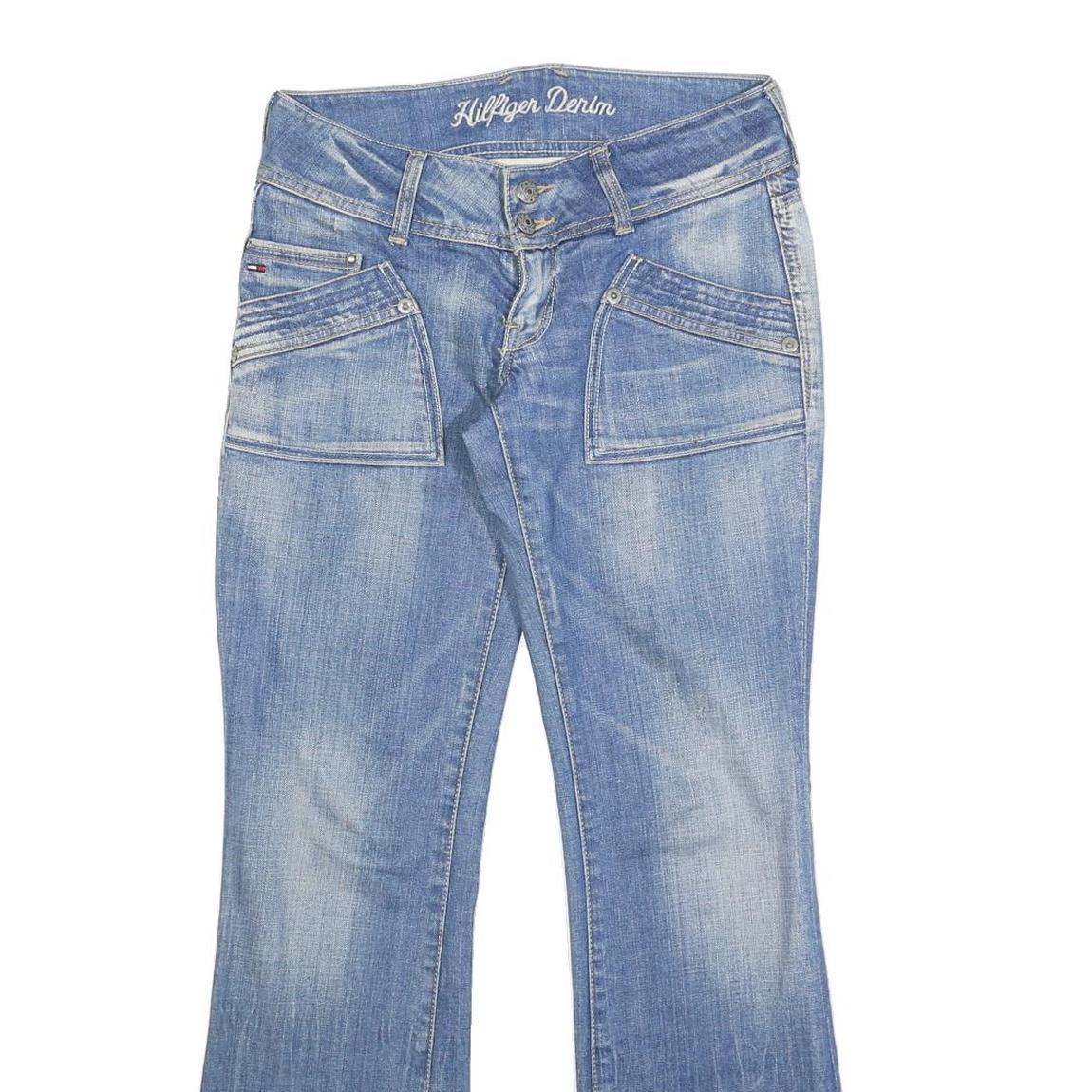 TOMMY HILFIGER Womens Regular Fit Blue Bootcut Denim W30 L30 Designer Jeans