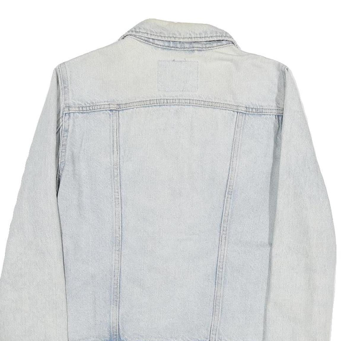 LEVI'S Mens Blue Cotton Denim Jacket M Button Plain Classic Distressed