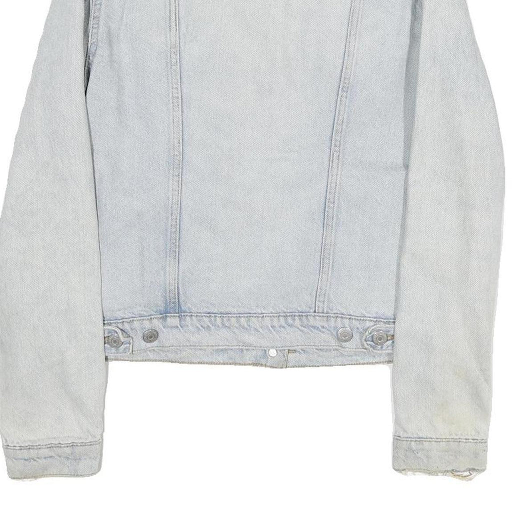 LEVI'S Mens Blue Cotton Denim Jacket M Button Plain Classic Distressed