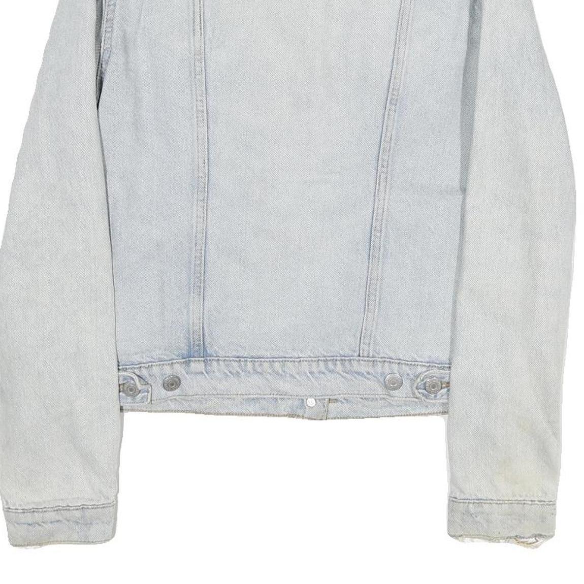 LEVI'S Mens Blue Cotton Denim Jacket M Button Plain Classic Distressed