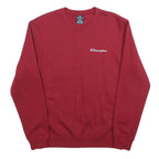 CHAMPION Mens Red Crew Neck S Sweatshirt Cotton Blend Classic Logo
