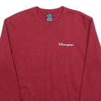 CHAMPION Mens Red Crew Neck S Sweatshirt Cotton Blend Classic Logo