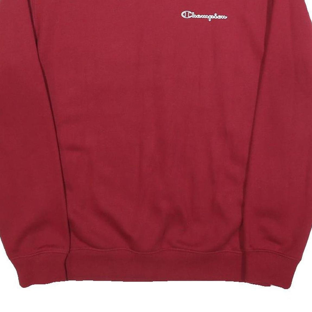 CHAMPION Mens Red Crew Neck S Sweatshirt Cotton Blend Classic Logo
