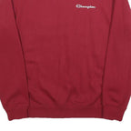 CHAMPION Mens Red Crew Neck S Sweatshirt Cotton Blend Classic Logo
