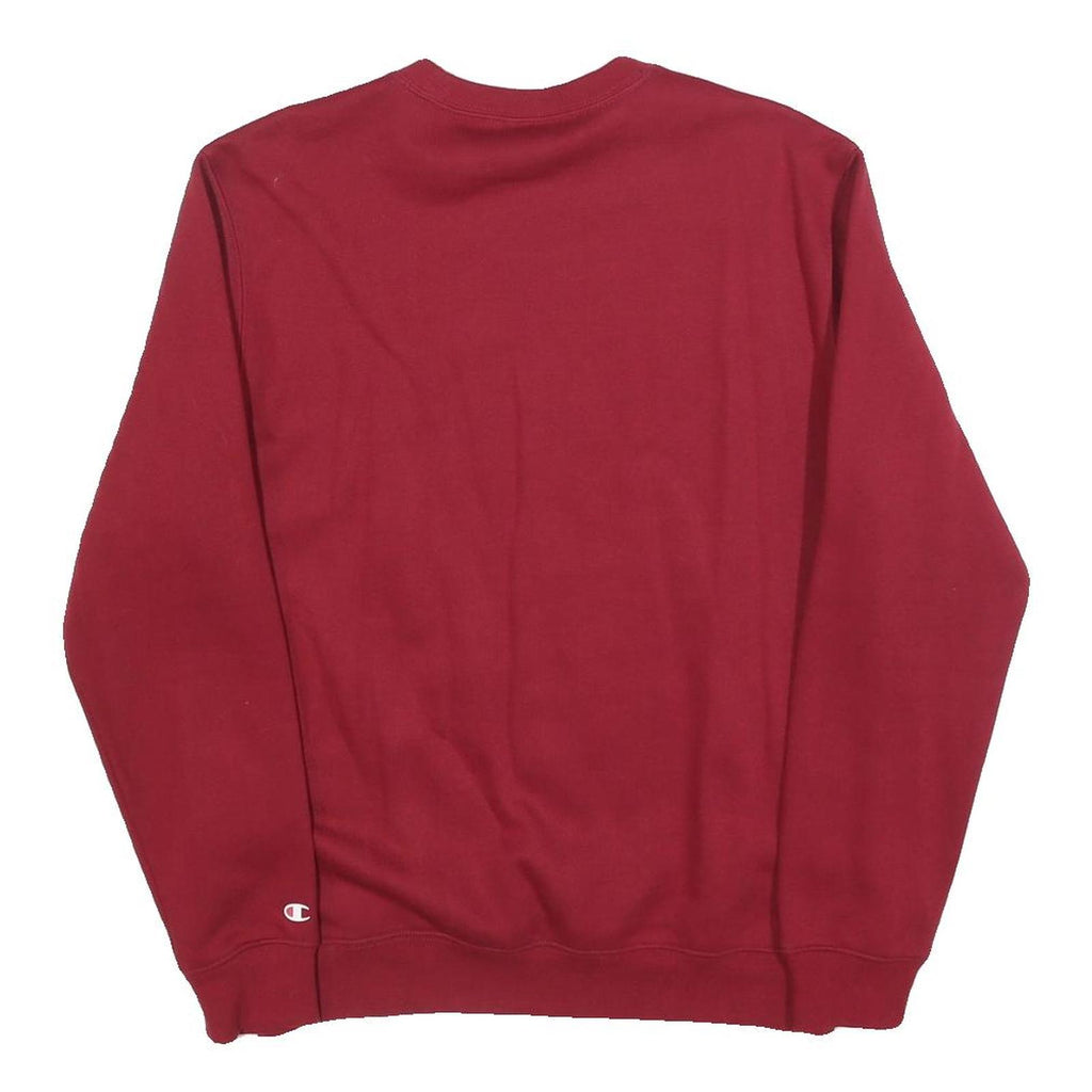 CHAMPION Mens Red Crew Neck S Sweatshirt Cotton Blend Classic Logo