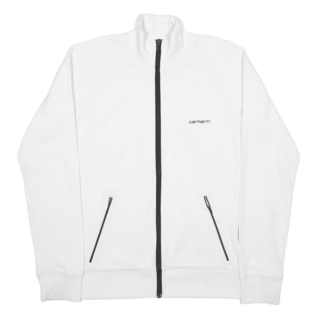 CARHARTT Womens White Cotton Blend Zip Jacket M Plain Casual Lightweight