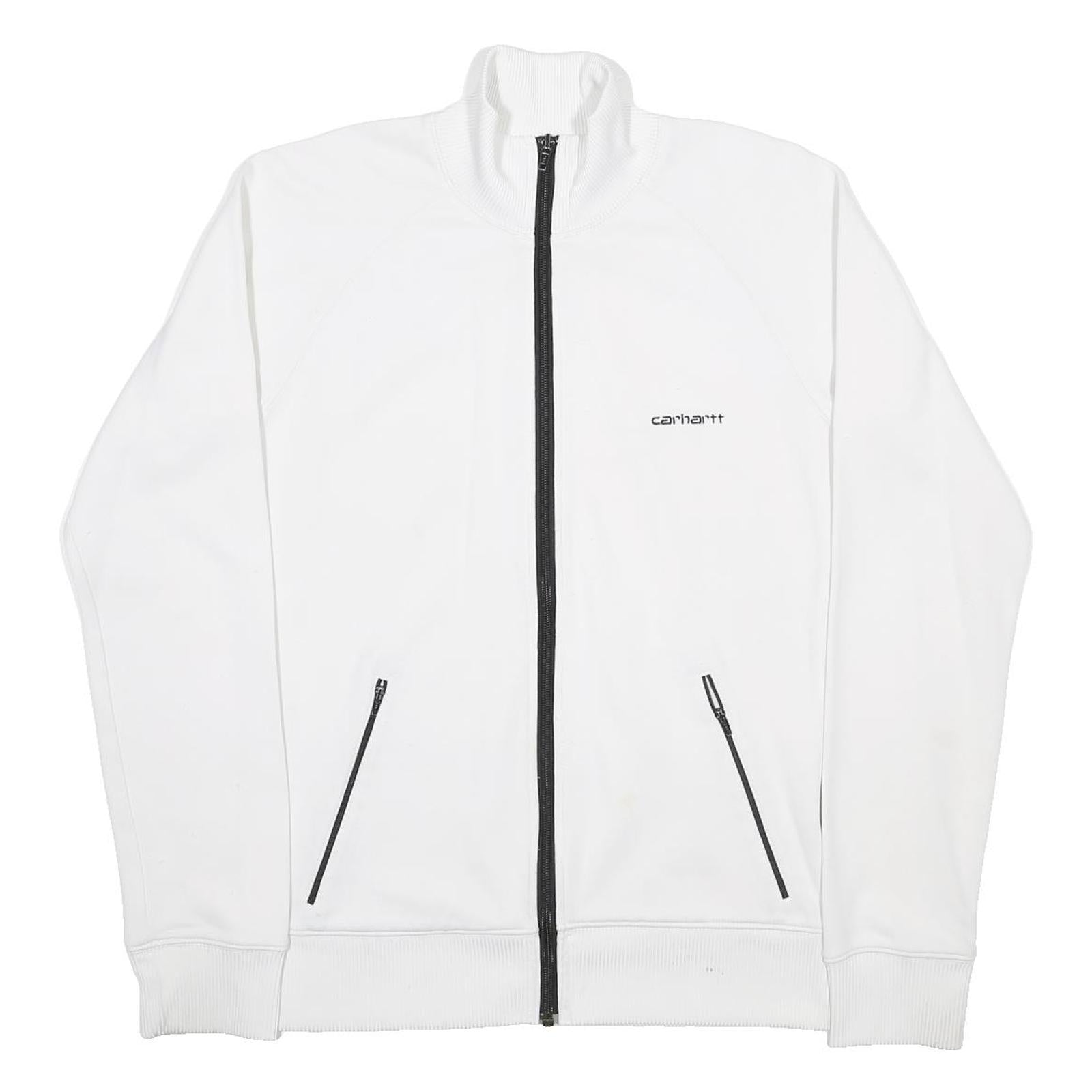 CARHARTT Womens White Cotton Blend Zip Jacket M Plain Casual Lightweight